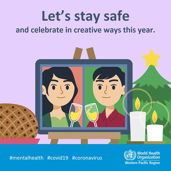 Mental health graphic on celebrating during the holidays